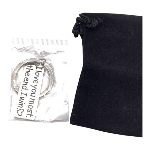 I Love You Most The End I Win Stainless Steel Keychain With Heart - Picture 4 of 4